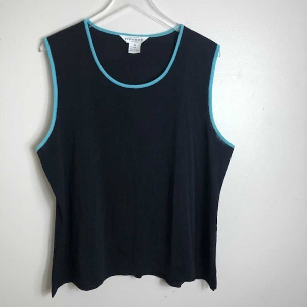 Exclusively Misook Black Sweater Tank Top 3x 0118